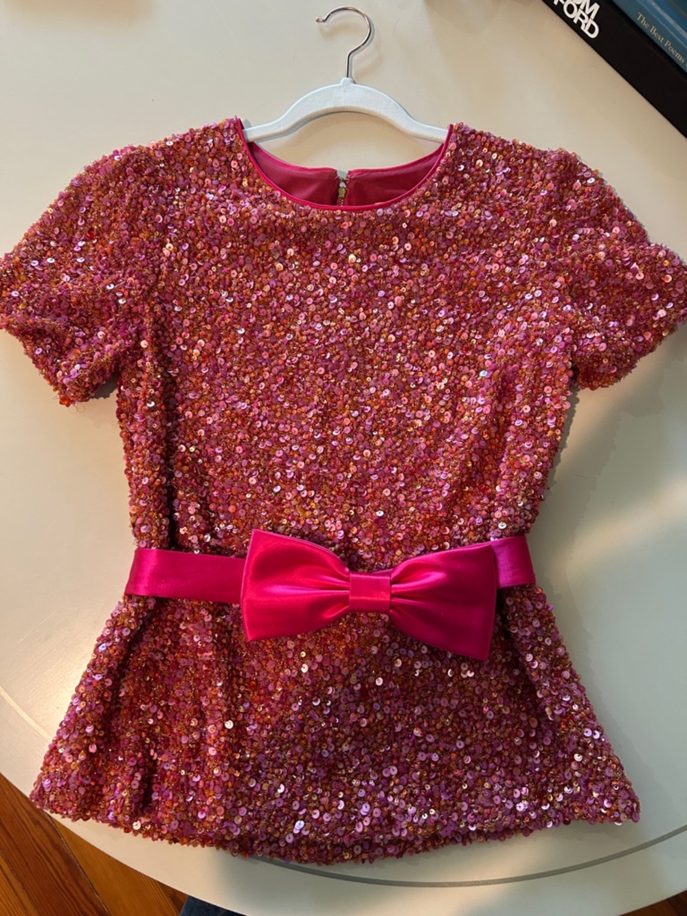 kate spade Sequin top with bow